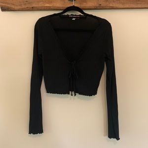 UO tie-front long-sleeve top